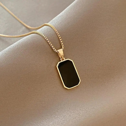 Chunky Gold Rectangular Pendant