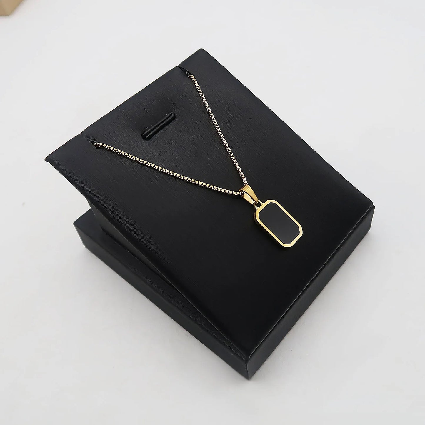 Chunky Gold Rectangular Pendant